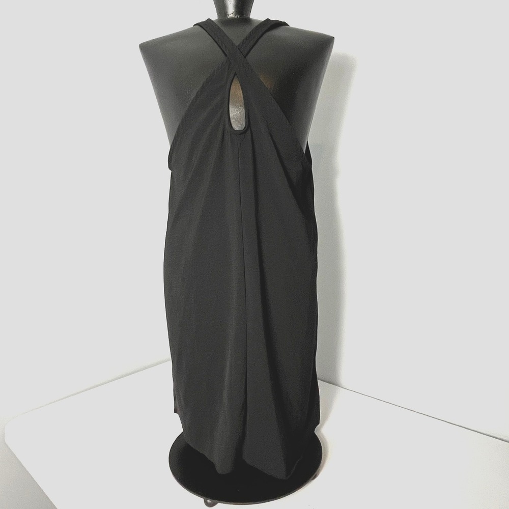 Cross Front Halter Black Mini Dress Size M Limelush Minimal Chic Keyhole Back